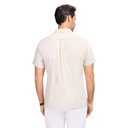 Izod LUXURY S/S BUTTON-DOWN SHIRT - CROCKERY