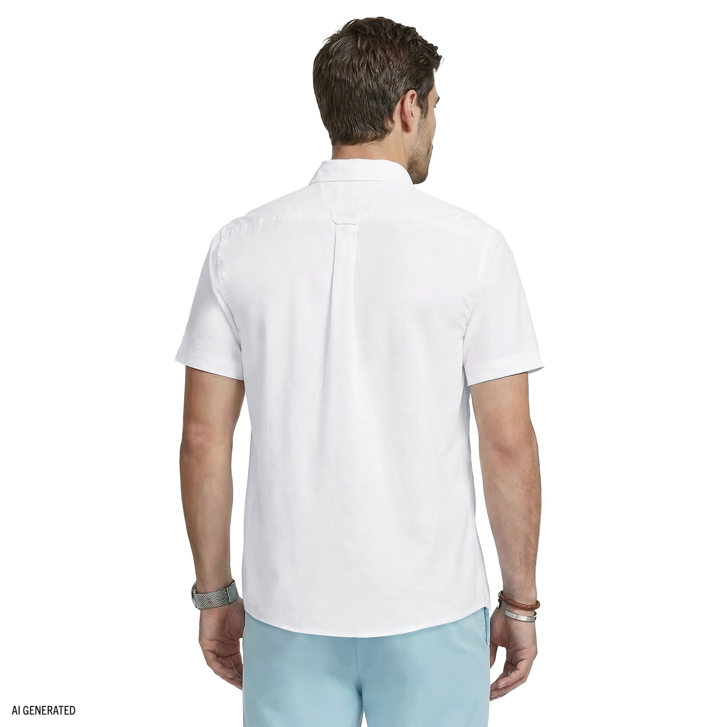 Izod LUXURY S/S BUTTON-DOWN SHIRT - BRIGHT WHITE