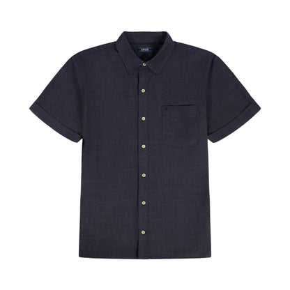 Izod LUXURY S/S BUTTON-DOWN SHIRT - BLACK