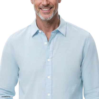 Izod LUXURY SPORT L/S BUTTON-DOWN SHIRT - MILKY BLUE