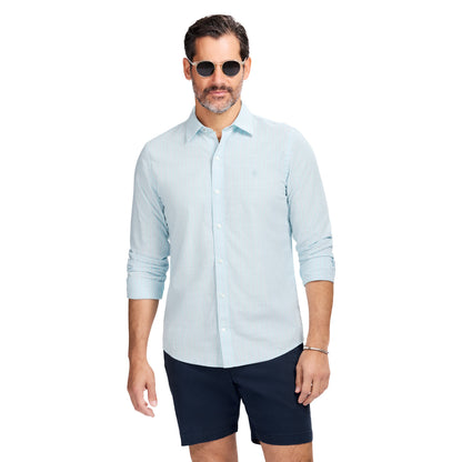 Izod LUXURY SPORT L/S BUTTON-DOWN SHIRT - TANAGER TURQUOISE