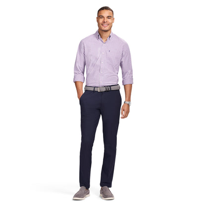 Izod PERFORMANCE COMFORT L/S BUTTON-DOWN SHIRT - ENGLISH LAVENDER