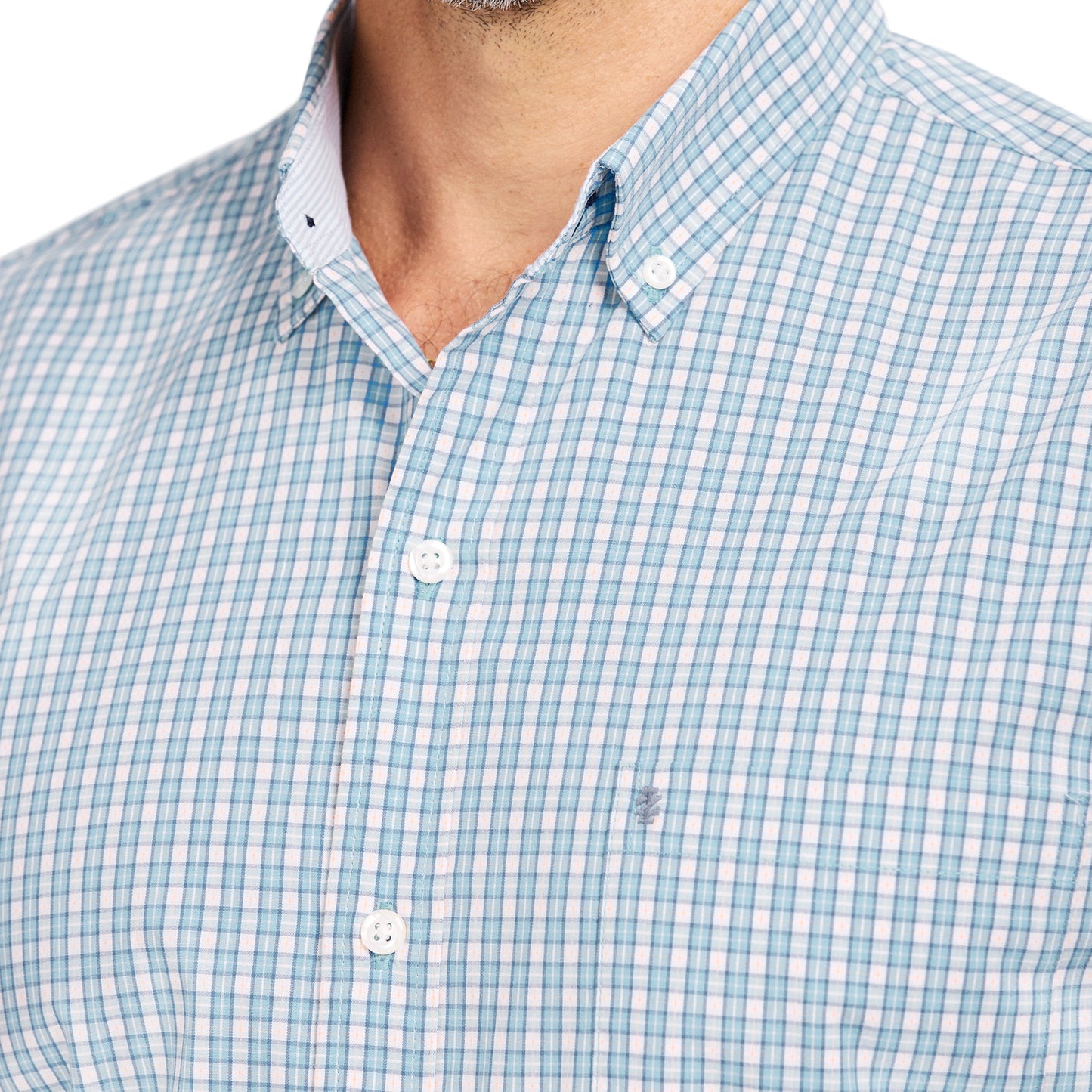 Izod PERFORMANCE COMFORT L/S BUTTON-DOWN SHIRT - MILKY BLUE