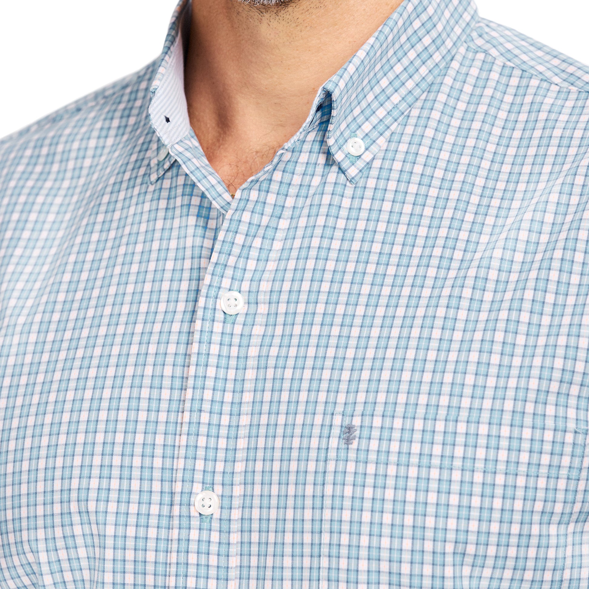 Izod PERFORMANCE COMFORT L/S BUTTON-DOWN SHIRT - MILKY BLUE