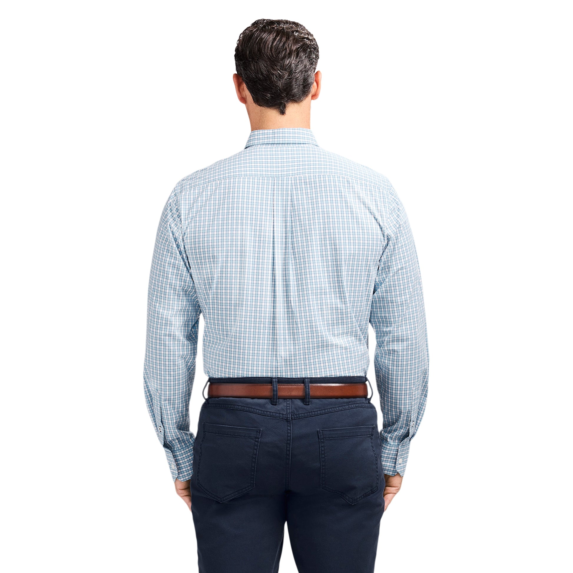 Izod PERFORMANCE COMFORT L/S BUTTON-DOWN SHIRT - MILKY BLUE