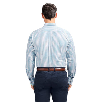 Izod PERFORMANCE COMFORT L/S BUTTON-DOWN SHIRT - MILKY BLUE