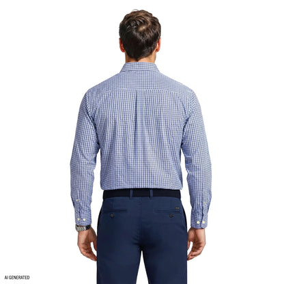 Izod PERFORMANCE COMFORT L/S BUTTON-DOWN SHIRT - REGATTA