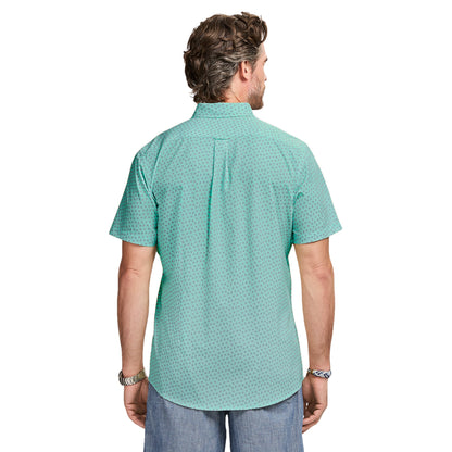 Izod BREEZE S/S PRINTED BUTTON-DOWN SHIRT - CABBAGE