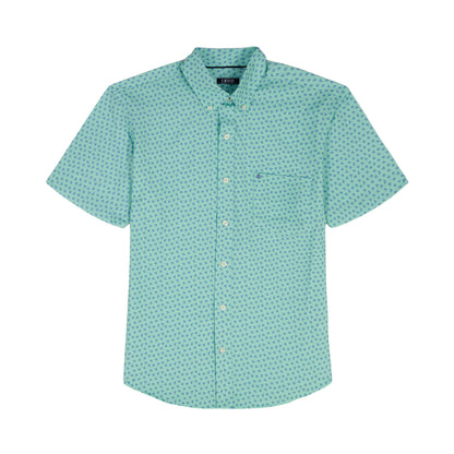 Izod BREEZE S/S PRINTED BUTTON-DOWN SHIRT - CABBAGE