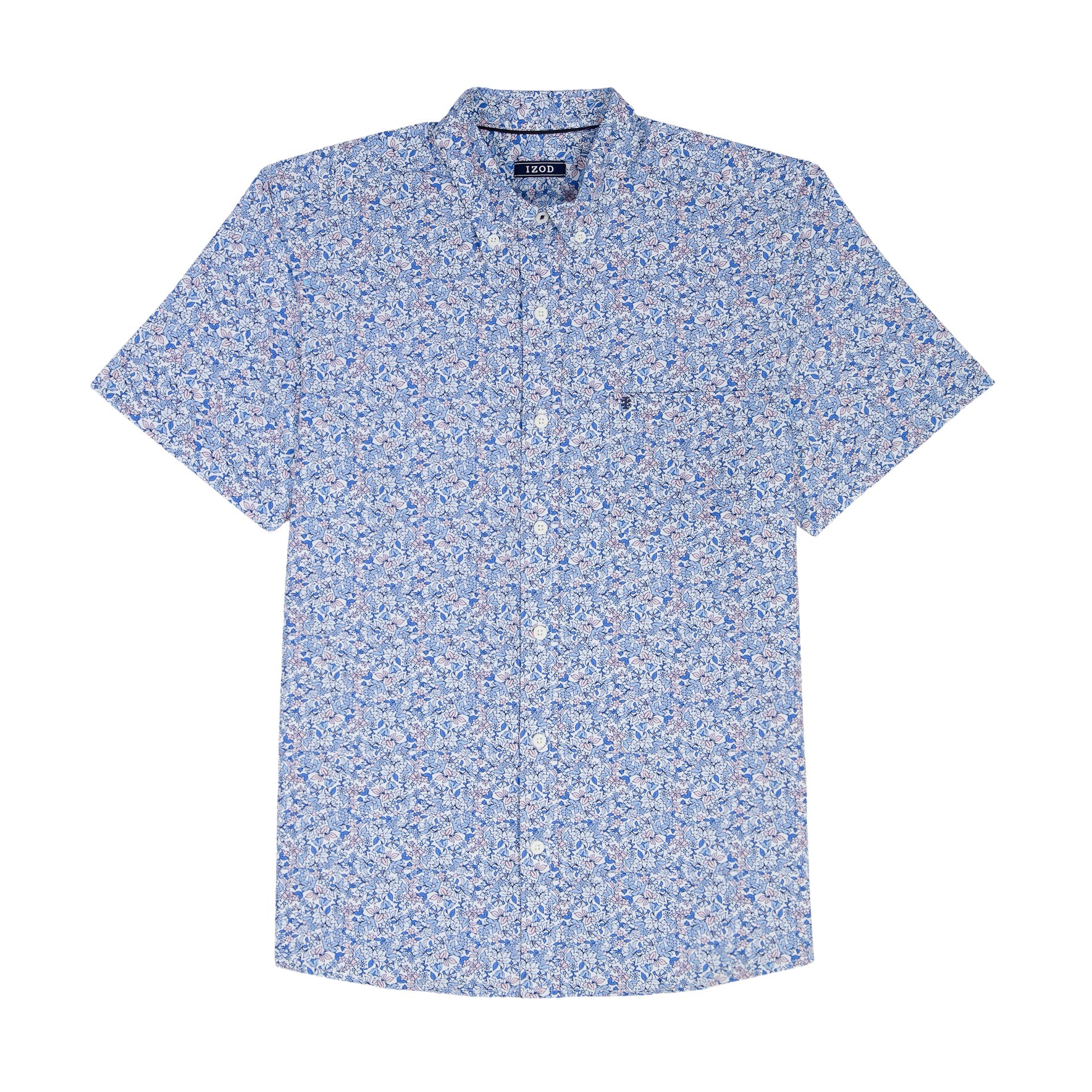 Izod BREEZE S/S PRINTED BUTTON-DOWN SHIRT - REGATTA