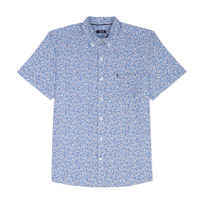 Izod BREEZE S/S PRINTED BUTTON-DOWN SHIRT - REGATTA