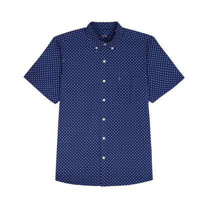 Izod BREEZE S/S PRINTED BUTTON-DOWN SHIRT - TWILIGHT BLUE