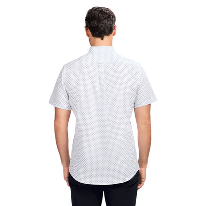 Izod BREEZE S/S PRINTED BUTTON-DOWN SHIRT - BRIGHT WHITE