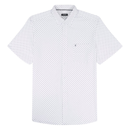 Izod BREEZE S/S PRINTED BUTTON-DOWN SHIRT - BRIGHT WHITE