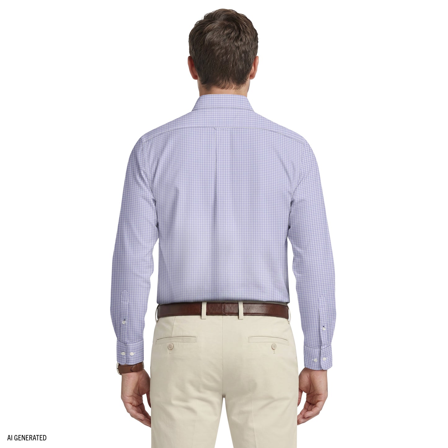 Izod ALL-OVER STRETCH L/S PLAID BUTTON-DOWN DRESS SHIRT - DAHLIA PURPLE