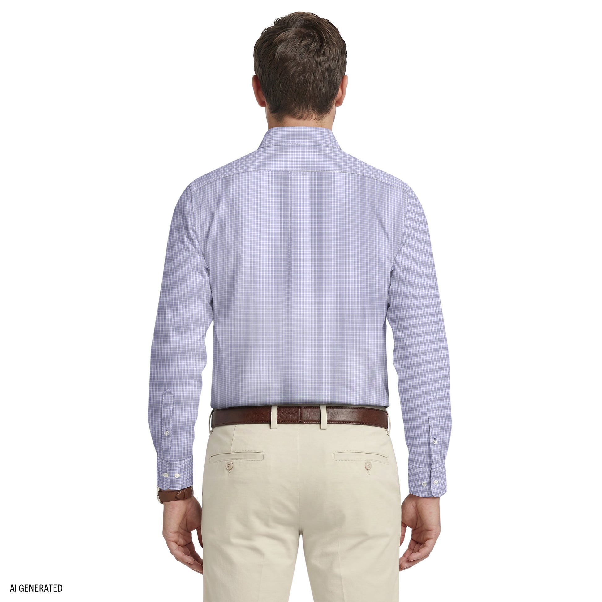 Izod ALL-OVER STRETCH L/S PLAID BUTTON-DOWN DRESS SHIRT - DAHLIA PURPLE