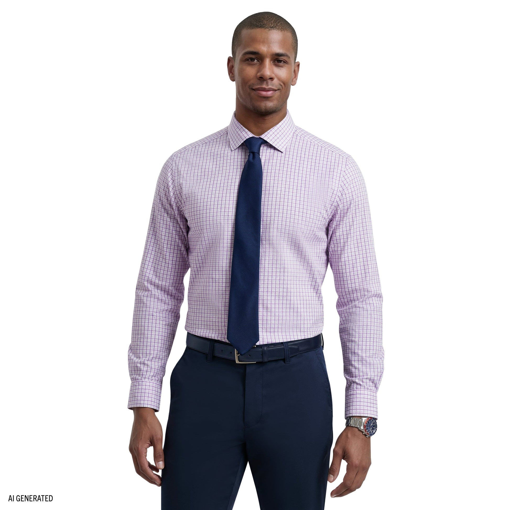 Izod ROYAL TEXTURE L/S BUTTON-DOWN DRESS SHIRT - ENGLISH LAVENDER