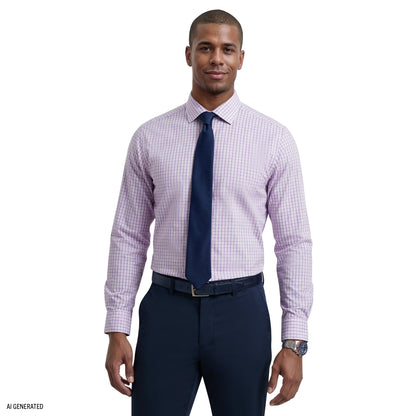 Izod ROYAL TEXTURE L/S BUTTON-DOWN DRESS SHIRT - ENGLISH LAVENDER