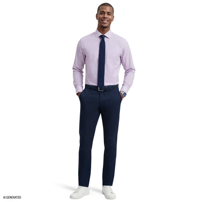 Izod ROYAL TEXTURE L/S BUTTON-DOWN DRESS SHIRT - ENGLISH LAVENDER