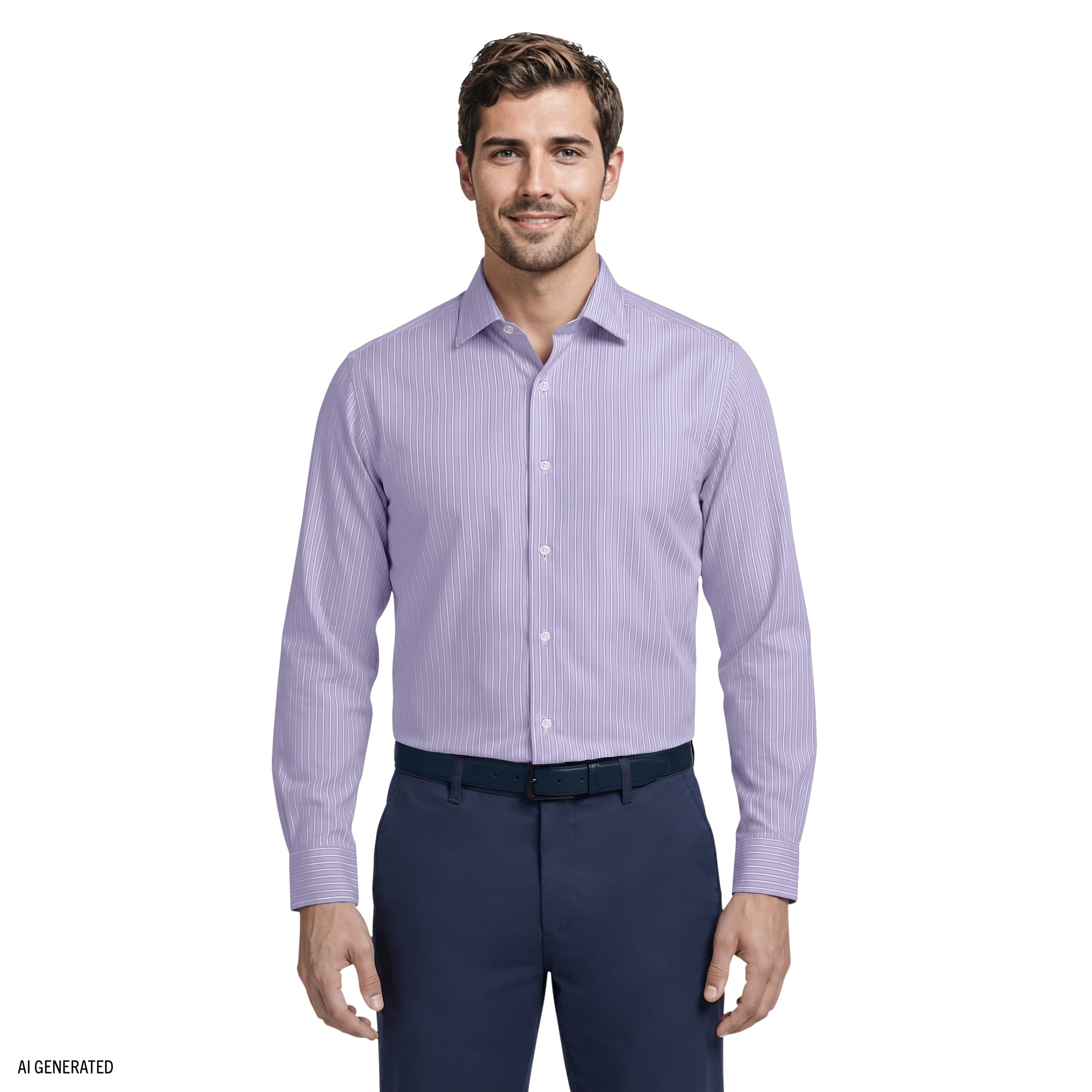 Izod ROYAL TEXTURE L/S BUTTON-DOWN DRESS SHIRT - GRAPE MIST