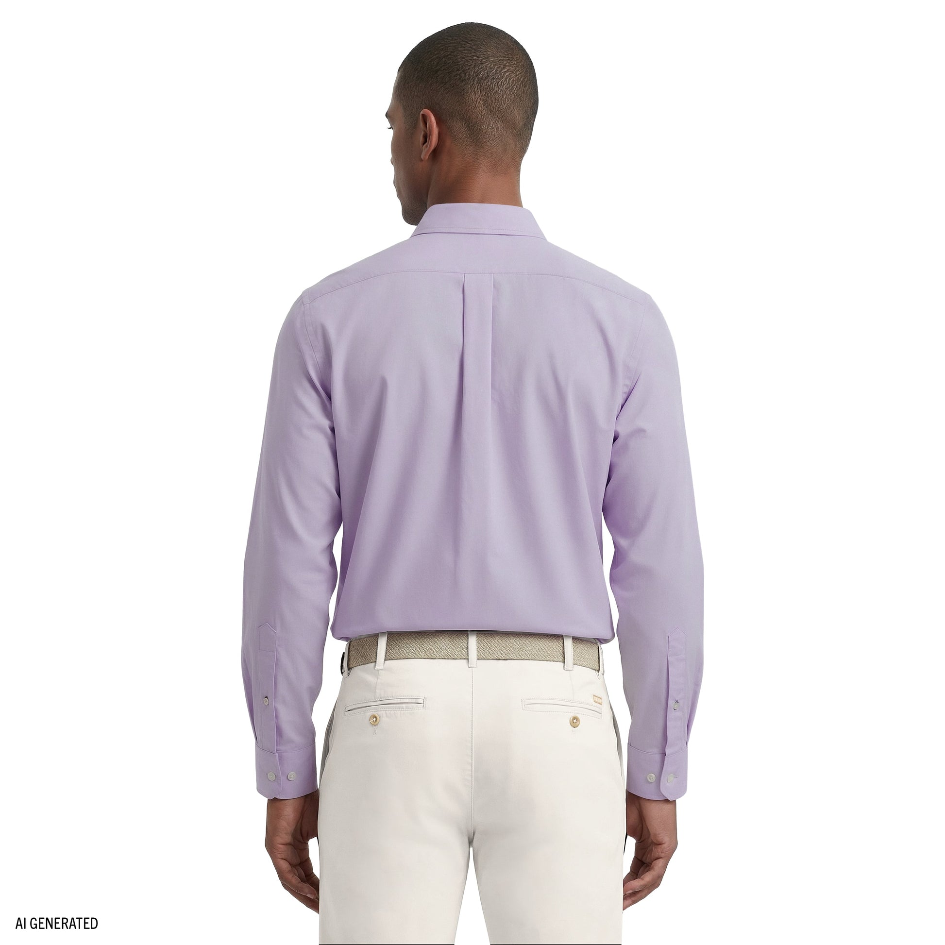 Izod ROYAL TEXTURE L/S BUTTON-DOWN DRESS SHIRT - PASTEL LILAC