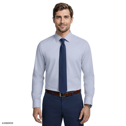 Izod ROYAL TEXTURE L/S BUTTON-DOWN DRESS SHIRT - CHAMBRAY BLUE