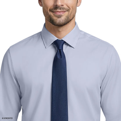 Izod ROYAL TEXTURE L/S BUTTON-DOWN DRESS SHIRT - CHAMBRAY BLUE