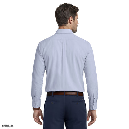 Izod ROYAL TEXTURE L/S BUTTON-DOWN DRESS SHIRT - CHAMBRAY BLUE