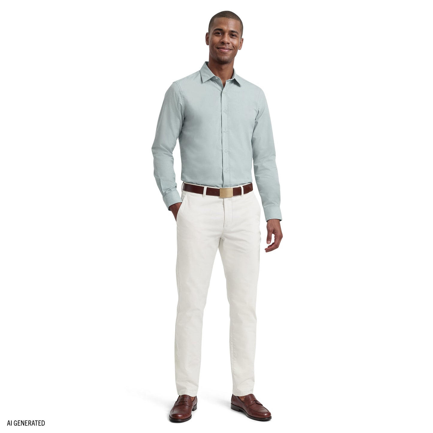 Izod ROYAL TEXTURE L/S BUTTON-DOWN DRESS SHIRT - HARBOR GRAY