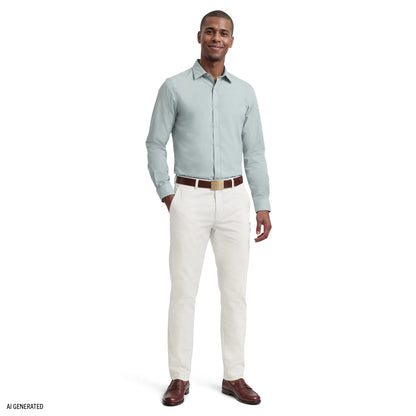 Izod ROYAL TEXTURE L/S BUTTON-DOWN DRESS SHIRT - HARBOR GRAY