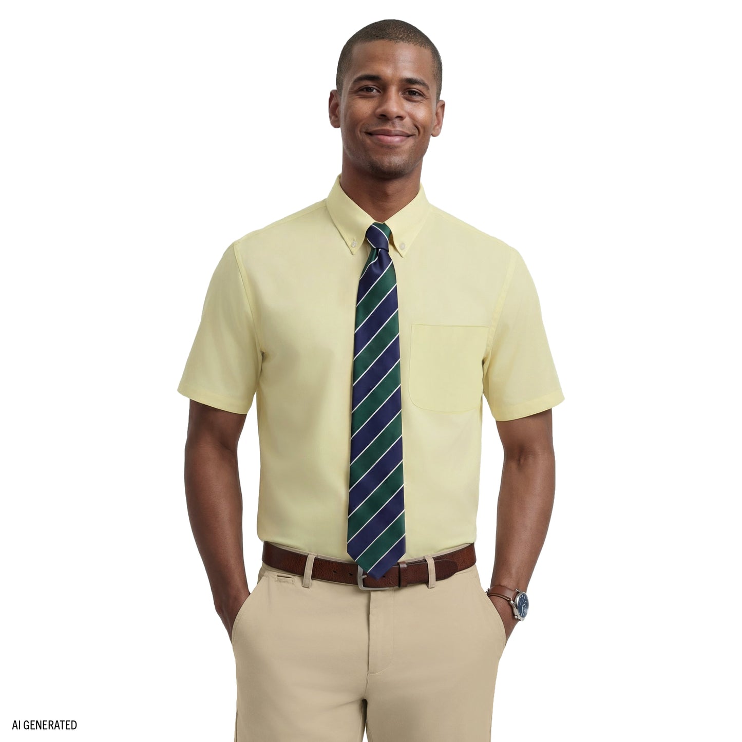 Izod ALL-OVER STRETCH S/S BUTTON-DOWN DRESS SHIRT - SUNDRESS