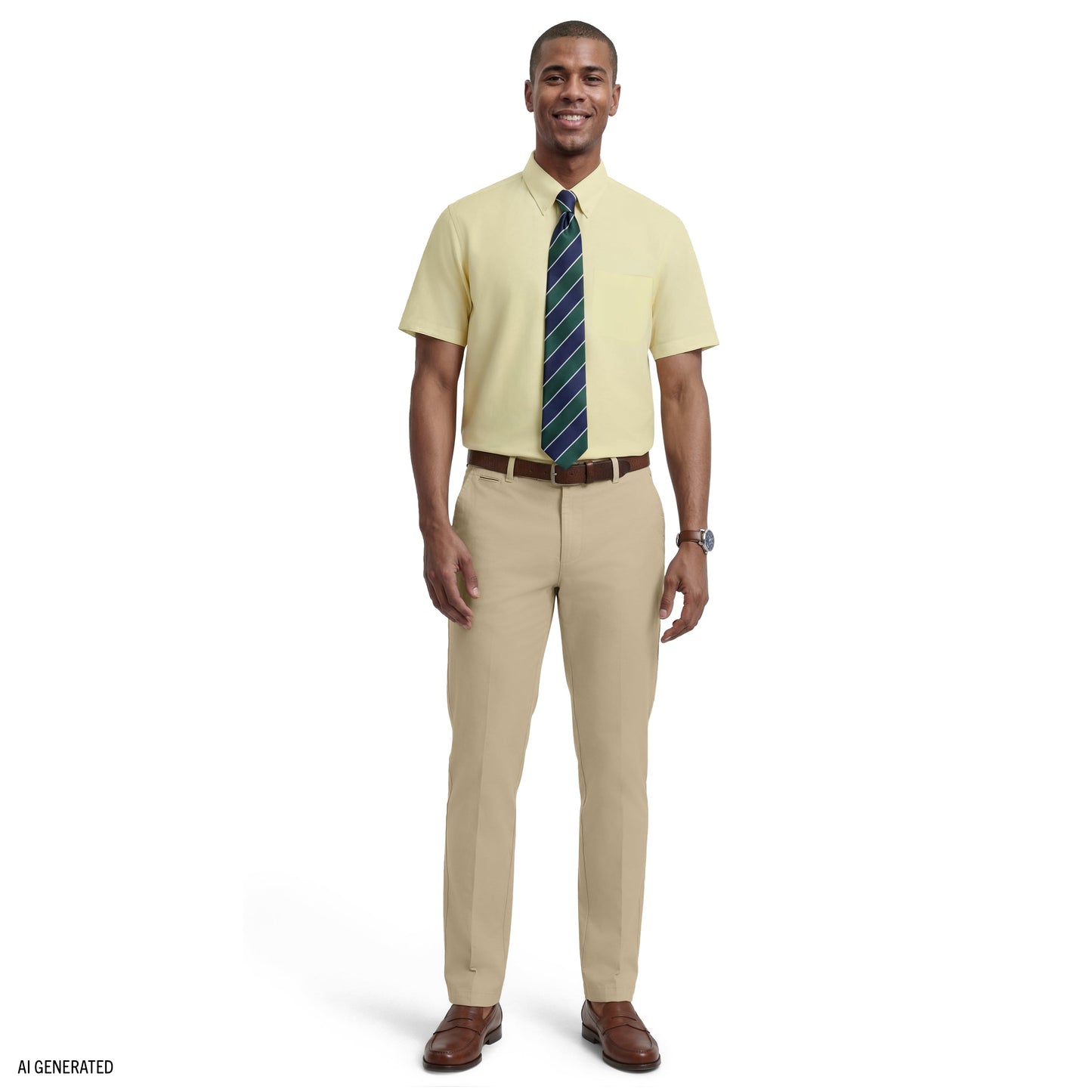 Izod ALL-OVER STRETCH S/S BUTTON-DOWN DRESS SHIRT - SUNDRESS