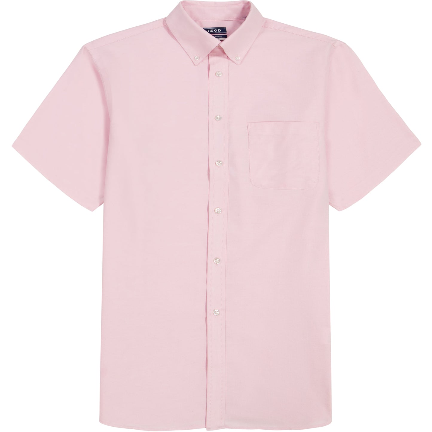 Izod ALL-OVER STRETCH S/S BUTTON-DOWN DRESS SHIRT - PRISM PINK