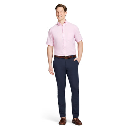 Izod ALL-OVER STRETCH S/S BUTTON-DOWN DRESS SHIRT - PRISM PINK