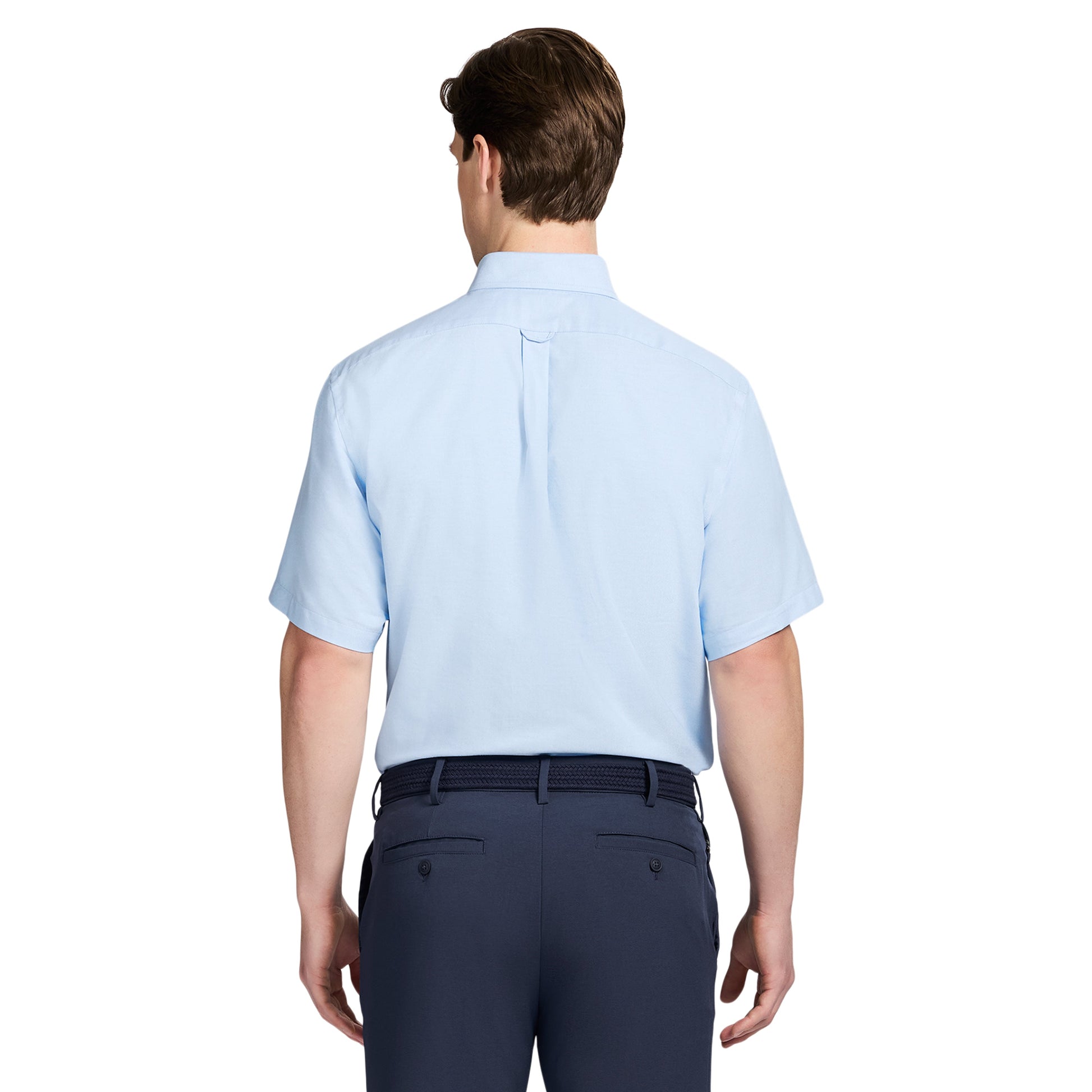 Izod ALL-OVER STRETCH S/S BUTTON-DOWN DRESS SHIRT - ALL ABOARD