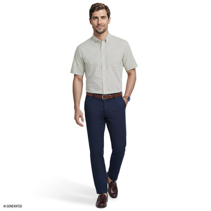 Izod ALL-OVER STRETCH S/S PLAID BUTTON-DOWN DRESS SHIRT - SUNDRESS