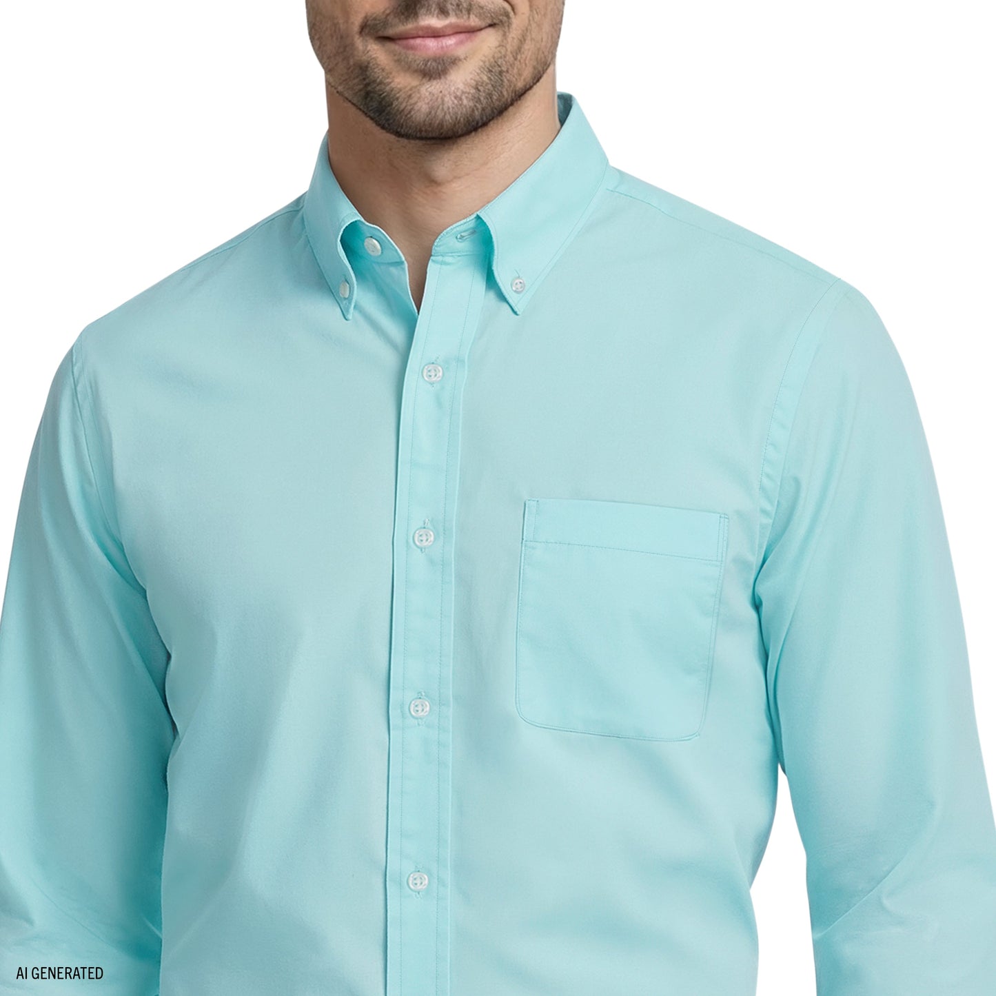 Izod ALL-OVER STRETCH L/S BUTTON-DOWN DRESS SHIRT - LIMPET SHELL