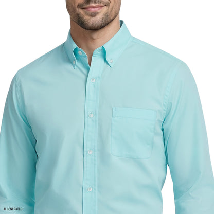 Izod ALL-OVER STRETCH L/S BUTTON-DOWN DRESS SHIRT - LIMPET SHELL