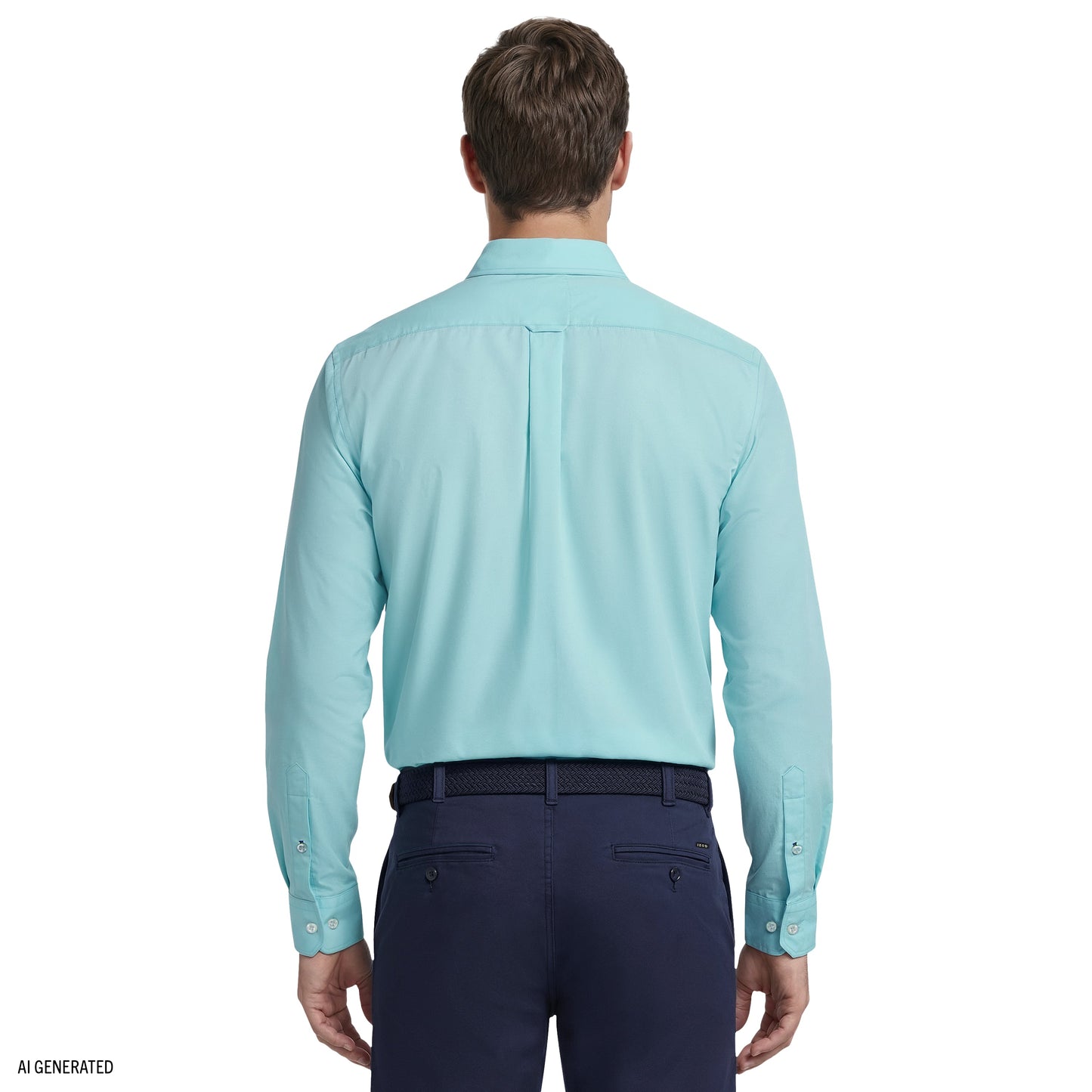 Izod ALL-OVER STRETCH L/S BUTTON-DOWN DRESS SHIRT - LIMPET SHELL