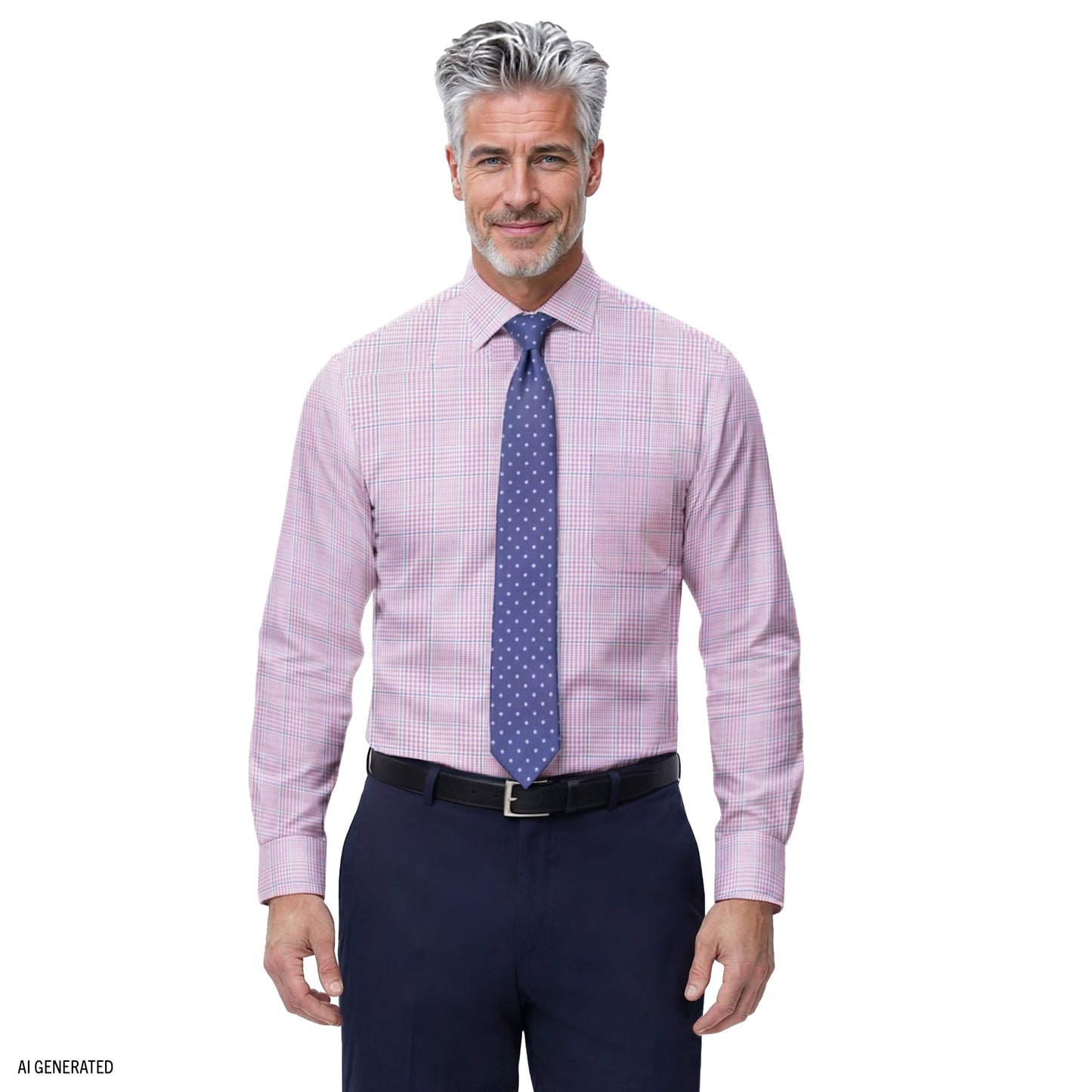 Izod ALL-OVER STRETCH L/S PLAID BUTTON-DOWN DRESS SHIRT - SHEER LILAC