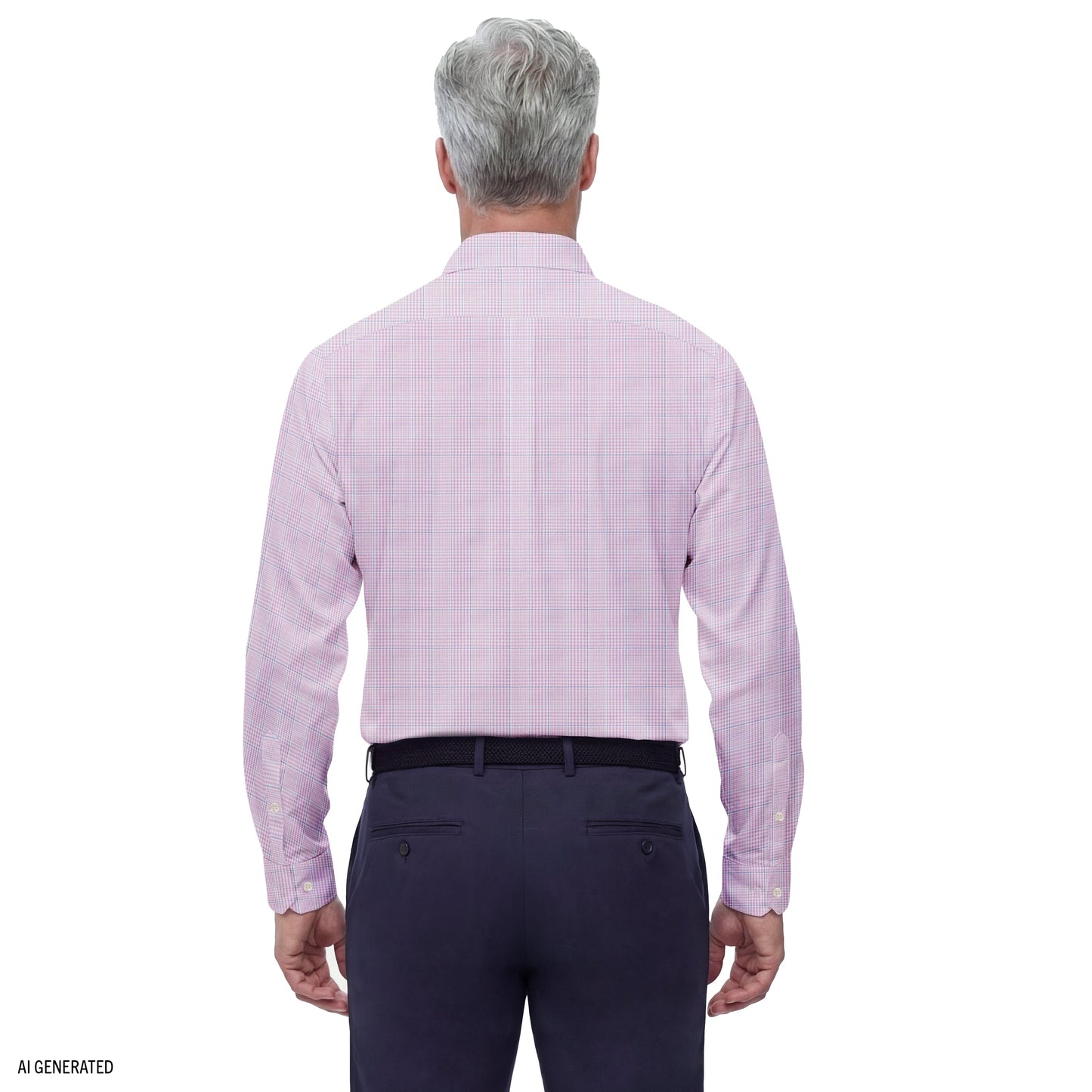 Izod ALL-OVER STRETCH L/S PLAID BUTTON-DOWN DRESS SHIRT - SHEER LILAC