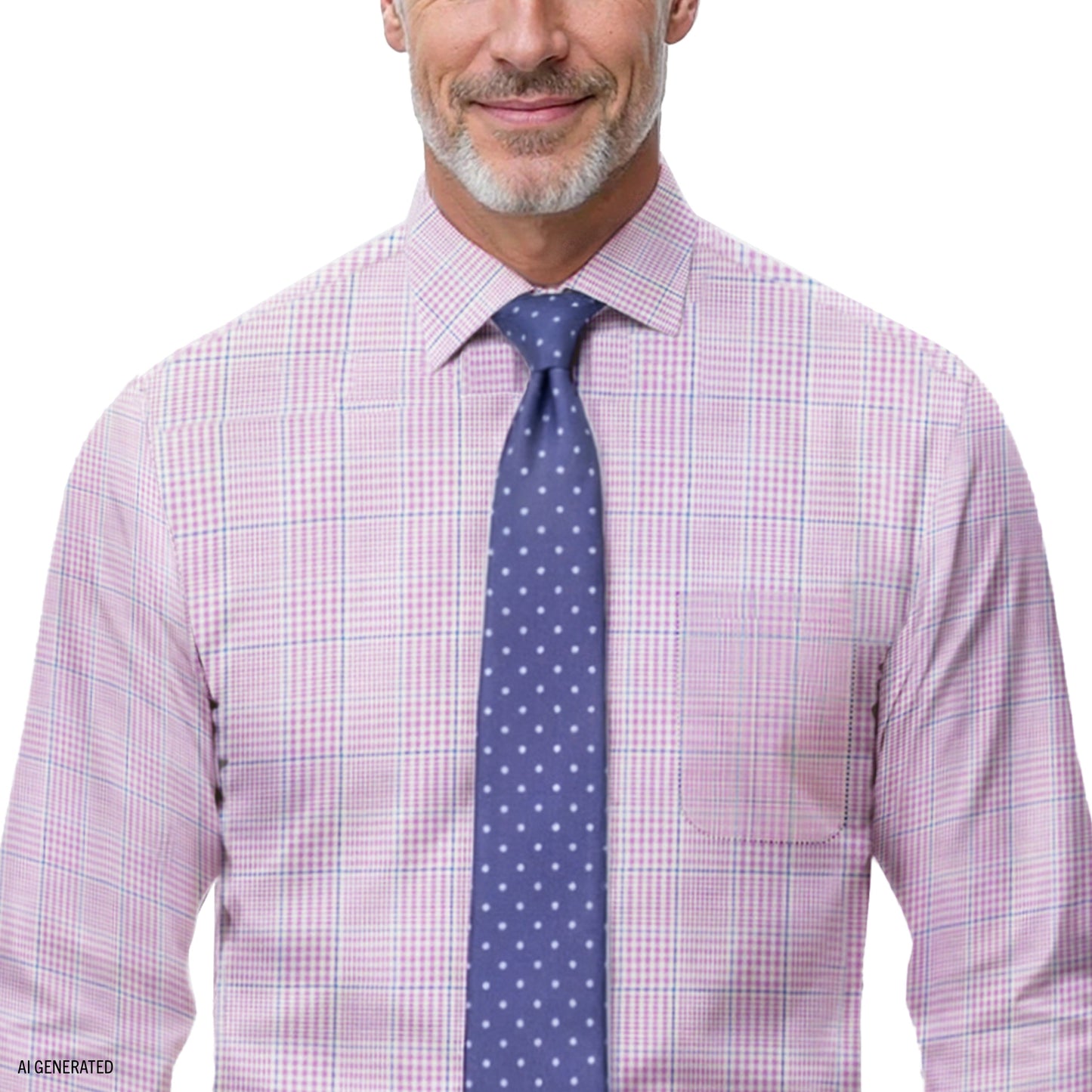 Izod ALL-OVER STRETCH L/S PLAID BUTTON-DOWN DRESS SHIRT - SHEER LILAC