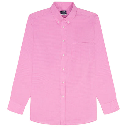 Izod ALL-OVER STRETCH L/S PLAID BUTTON-DOWN DRESS SHIRT - CONE FLOWER