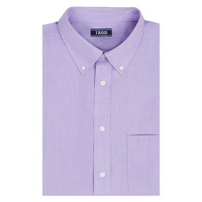 Izod ALL-OVER STRETCH L/S STRIPED BUTTON-DOWN DRESS SHIRT - DAHLIA PURPLE