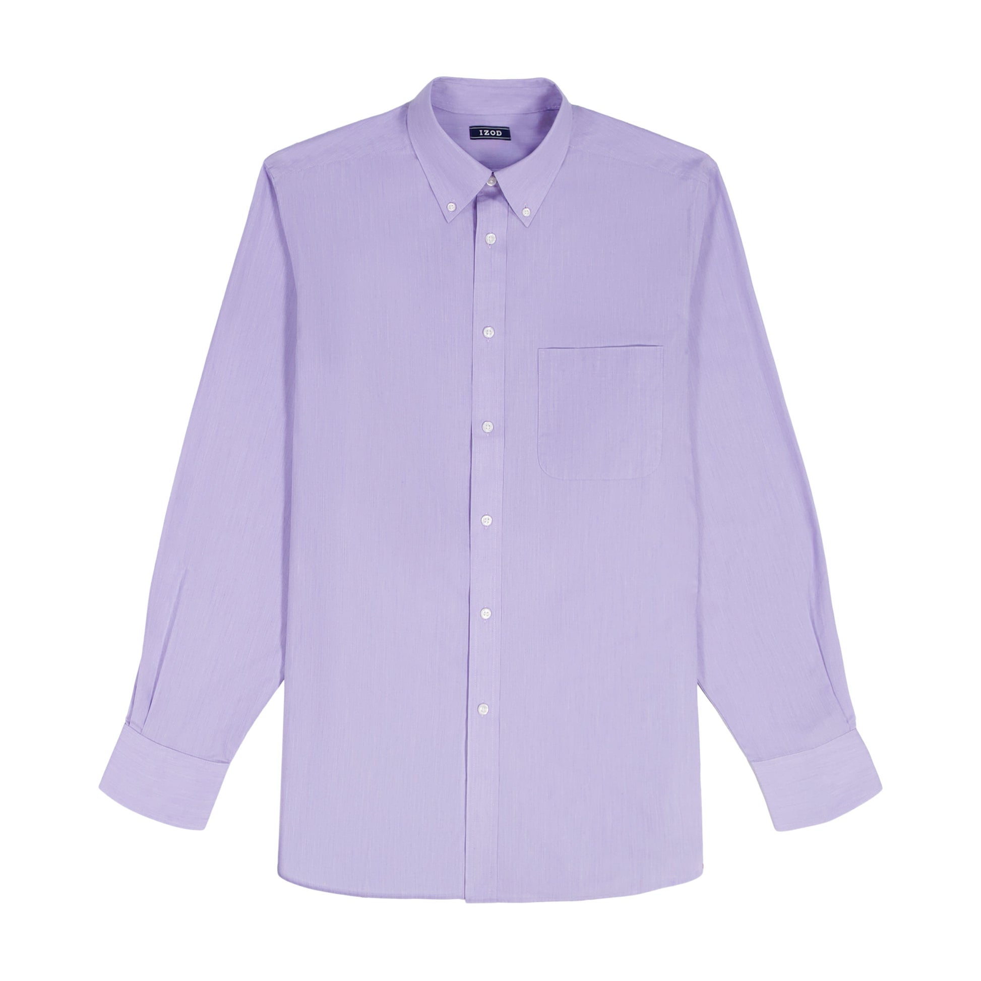 Izod ALL-OVER STRETCH L/S STRIPED BUTTON-DOWN DRESS SHIRT - DAHLIA PURPLE