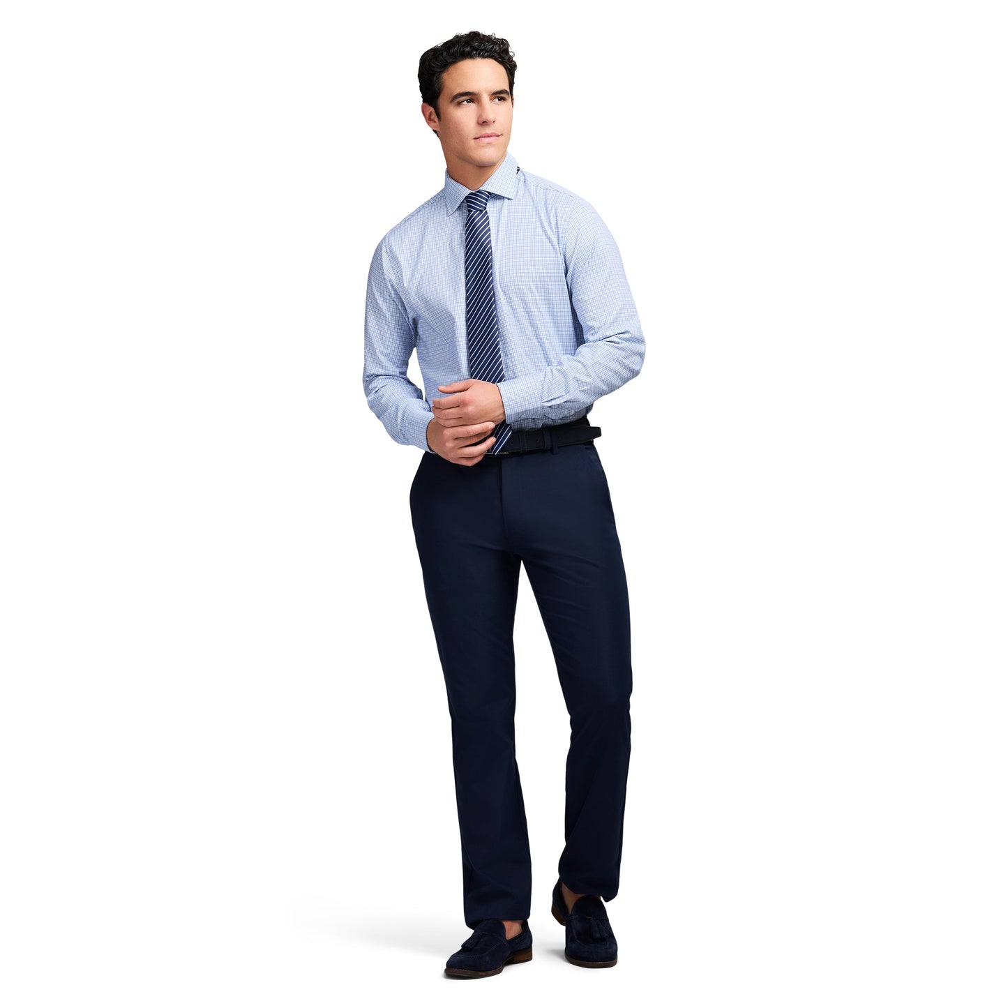 Izod Royal Texture Button Down Dress Shirt - Della Robbia Blue