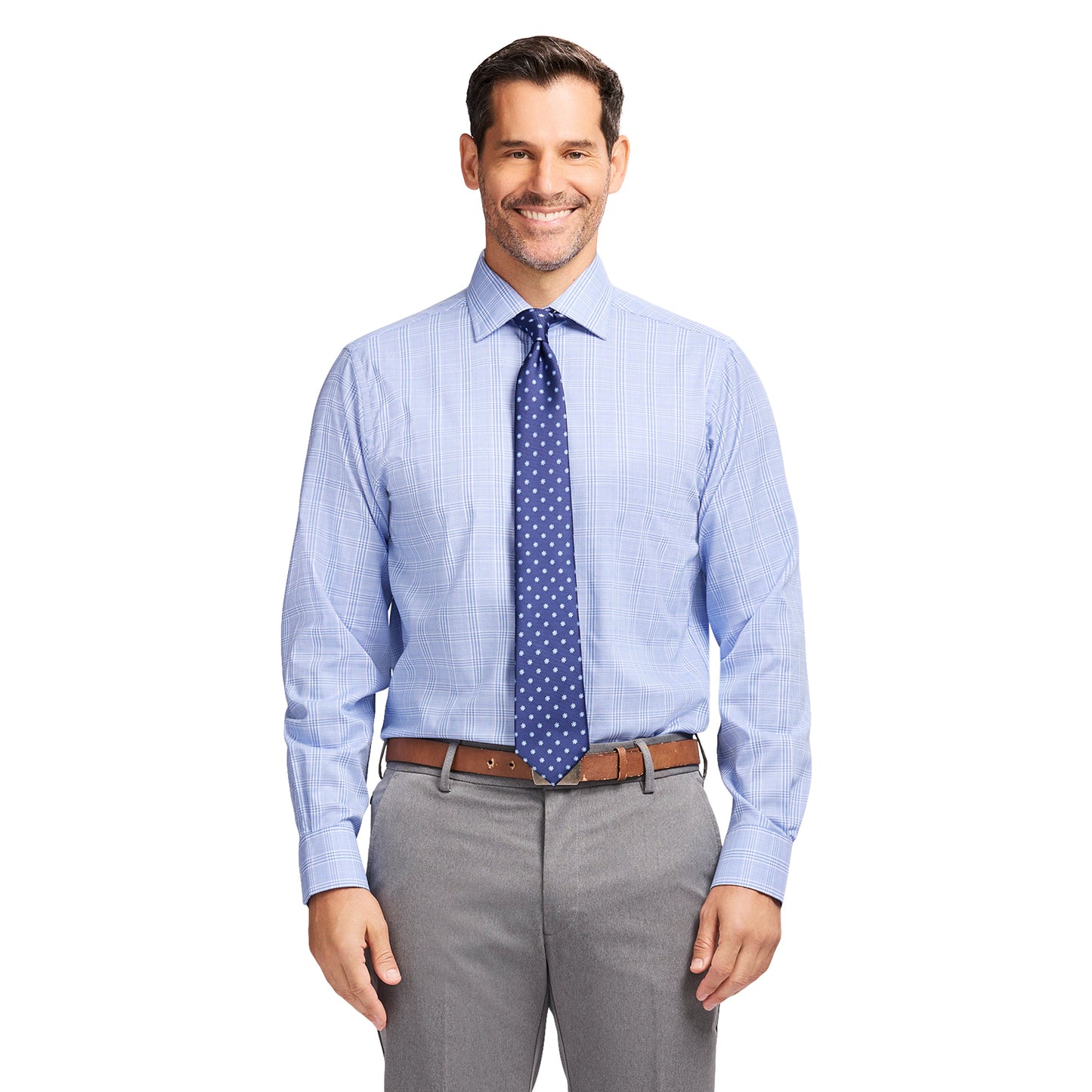 Izod Royal Texture Button Down Dress Shirt - Ultramarine