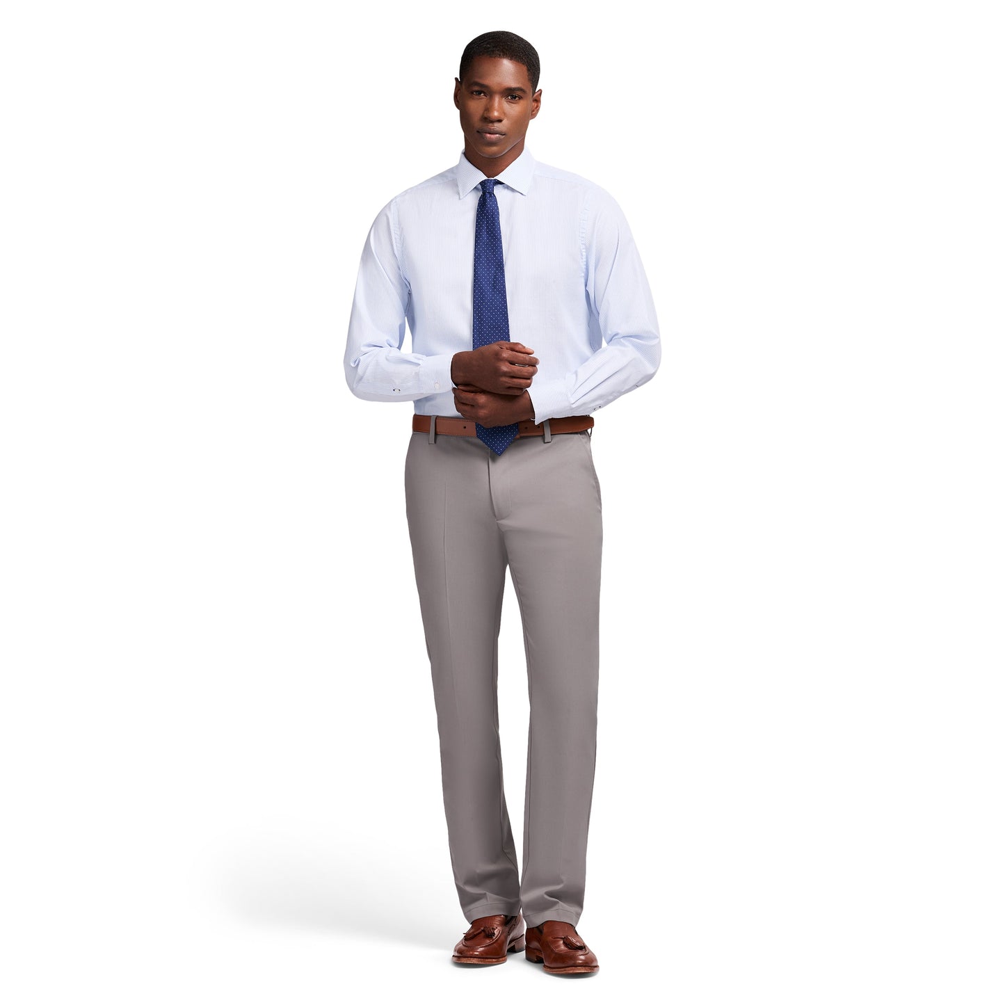 Izod Royal Texture Button Down Dress Shirt - Della Robbia Blue