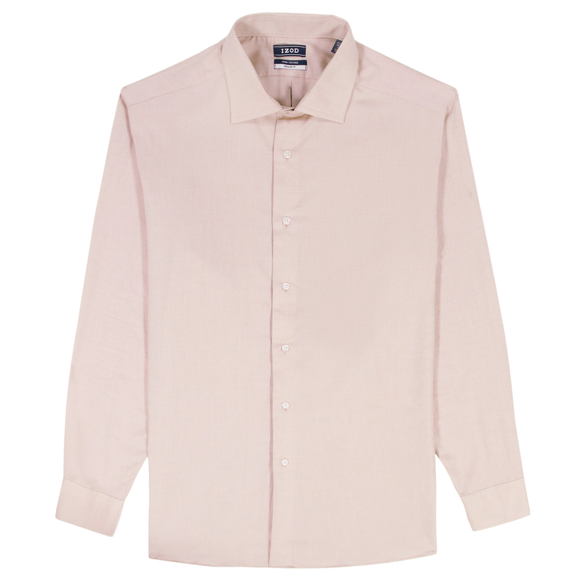 Izod Royal Texture Button Down Dress Shirt - Cedarwood Khaki