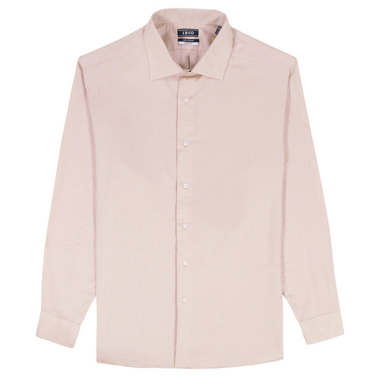Izod Royal Texture Button Down Dress Shirt - Cedarwood Khaki